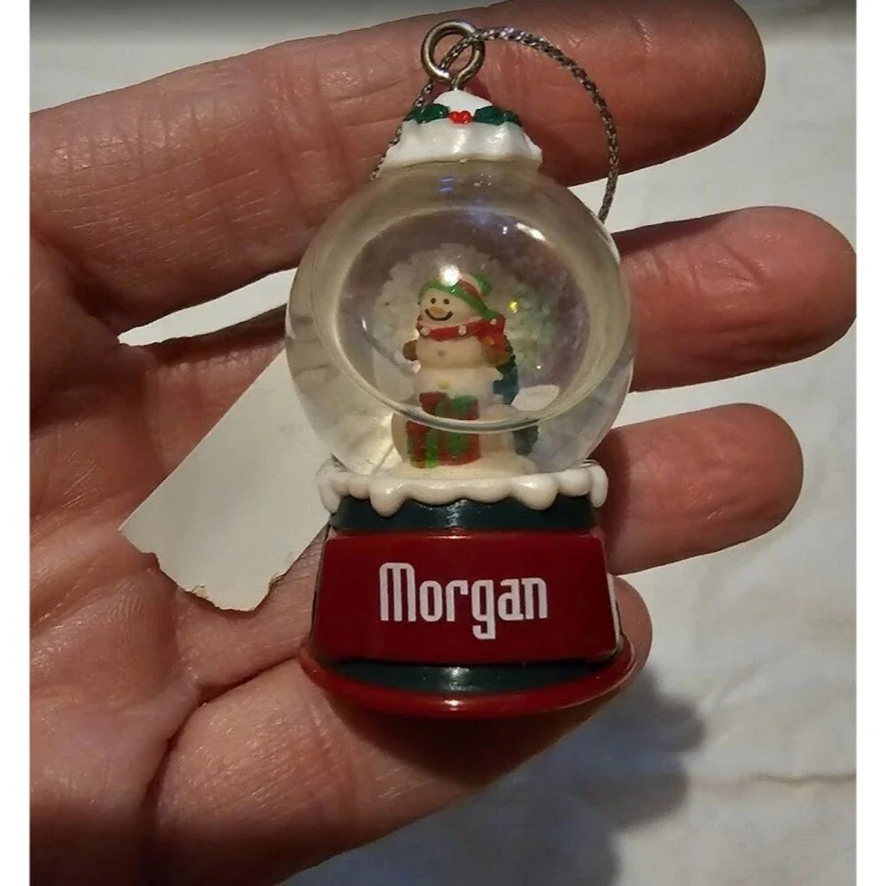 Ganz Personalized Snowman Mini Snow Globe Christmas Ornament 